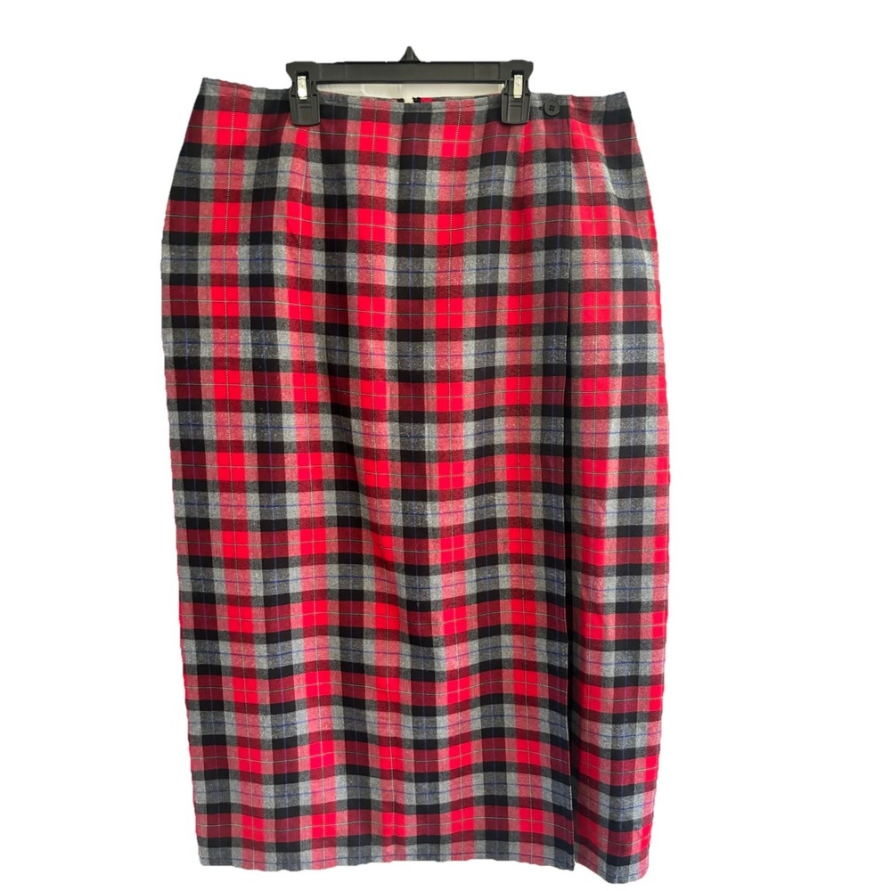 Crazy Horse Redā Gray Plaid Maxi Skirt Faux Wrap Women's 16